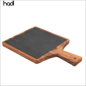Bandeja de Servicio de Madera de Pizarra Negra para Buffet, Plato de <span class=keywords><strong>Pizza</strong></span> de Madera de Ébano con Asa para Hoteles y Restaurantes, Suministros para Restaurantes Guangzhou Hadi - Product Image 5