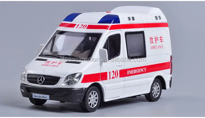 Personalizzato 1/32 scala pressofuso in metallo Cina veicoli di emergenza ambulanza giocattolo modelli di auto