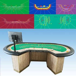 Muebles de Casino de Guangzhou, Mesa de Póker para 10 Personas con Portavasos y Fichas Flotantes - Product Image 5