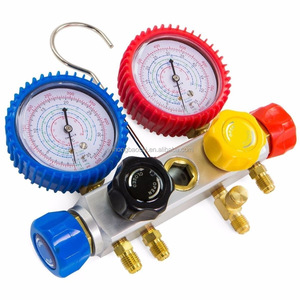 4 रास्ता कई गुना गेज नली सेट <span class=keywords><strong>R410</strong></span> R22 R134a प्रशीतन एसी HVAC किट - Product Image 2