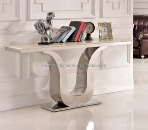 CD013 Foshan Living Room Furniture Guangzhou U Shape Leg <strong>Marble</strong> <strong>Console</strong> <strong>Table</strong> - Product Image 1