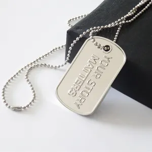 Aangepaste Mode Dog Tags Voor Het Graveren Van Gratis Ontwerp Naam Id Tag Aangepaste Dog Tag Met Ketting