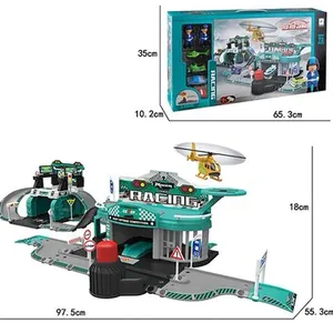 Hohe qualität metall modell parkplätze kinder Racing station spielzeug (2 Männer/2 Auto/1 Flugzeug/1 Motor)