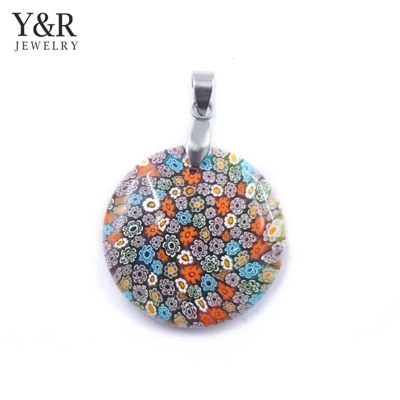 Y & R JEWELRY gros pendentif en verre de murano bijoux à breloques