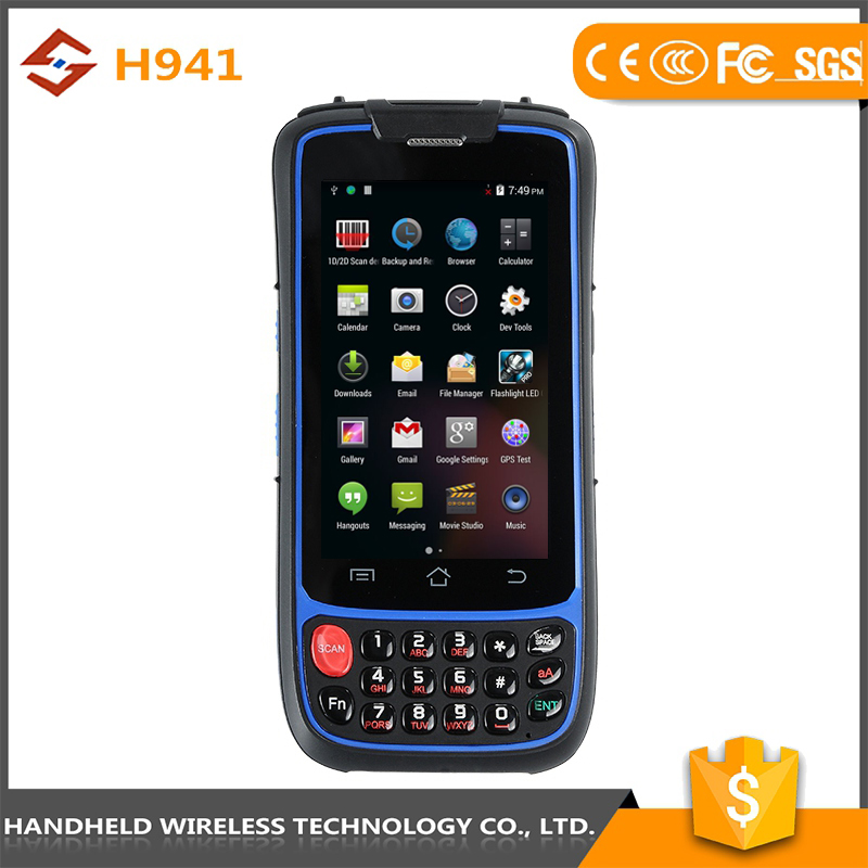 Хорошее качество Android 4.4.2 Пульт H941 прочный IP 65 android wifi сканер штрих-кода
