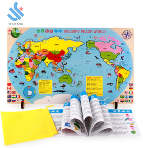 YF-M122 del mondo globo del mondo mappa <span class=keywords><strong>politica</strong></span> creativi educativi di legno mappa del mondo graffio di puzzle - Product Image 1