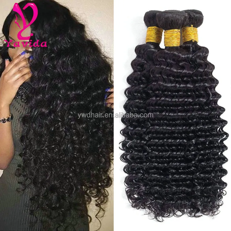Yavida 도매 직조 레미 인도 인간의 머리 수입 2017 최고의 판매 제품 깊은 곱슬 머리 알리바바