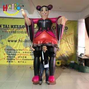 Eventos andando traje inflável mulher gorda fantoche inflável publicidade movendo cartoon mascote