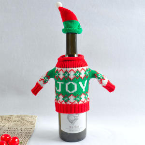 2024 vendita calda di natale colorato uncinetto natale pupazzo di neve coperchio della bottiglia di vino - Product Image 3