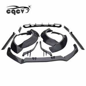 Kit de carrocería estilo CQCV de fibra de carbono para Audi <span class=keywords><strong>A6</strong></span> <span class=keywords><strong>ABT</strong></span>, parachoques delantero, trasero, faldas laterales, alerón ancho, ajuste automático - Product Image 6