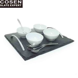 Bandeja de presentación de pizarra, juego de platos para servir, aperitivos, venta al por mayor de fábrica - Product Image 5