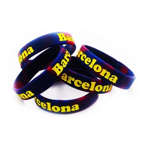 Attractive Kids Craft Souvenir Custom ink-filled Football Team Barcelona Silicone Wristband