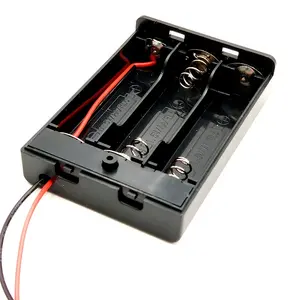 Caixa de bateria aa boxr 3aa 4.5v lr44, suporte de bateria com interruptor