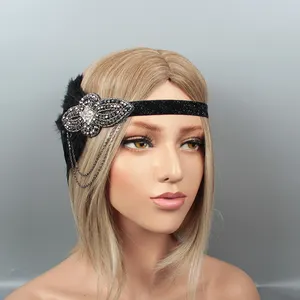 Yeni stil şerit tüy başlığı karnaval headdress malzemeleri