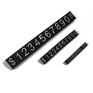 Cubos de Precio de Plástico Personalizables en Varios Tamaños con Símbolos de <span class=keywords><strong>Moneda</strong></span> USD, Euro y Libra, para Joyería, Números Blancos, Base Negra, Marca Languo - Product Image 1