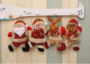 Ornement de Noël suspendu en peluche, poupée pour arbre de Noël, bonhomme de neige, renne, ours, poupée Père Noël, cadeau de Nouvel An, décoration de Noël - Product Image 2