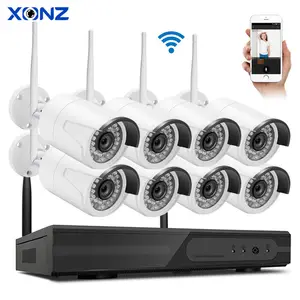 Security system 8 Channel wifi NVR kit, CCTV standard wifi ip camera with nvr kits