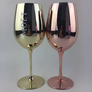 Soufflé à la main Plaqué Or <span class=keywords><strong>Rose</strong></span> bleu Marine Couleur Gobelets De Vin En <span class=keywords><strong>Verre</strong></span> De Champagne - Product Image 1