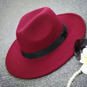 <span class=keywords><strong>Chapeau</strong></span> fédora en <span class=keywords><strong>feutre</strong></span> pour femmes, vente en gros - Product Image 2
