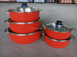 20/24/26/30/34/36/38/42 cm aluminio caldero con satén Acabado Interior y Rojo pintura exterior - Product Image 2