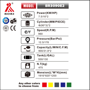 Compresor de Aire Portátil Grande Rojo de Fabricación Industrial - Product Image 2