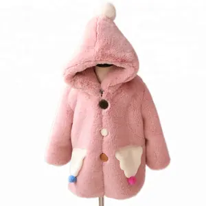 Son tarzı çocuk Faux tavşan kürk ceket & ceket kız kış için
