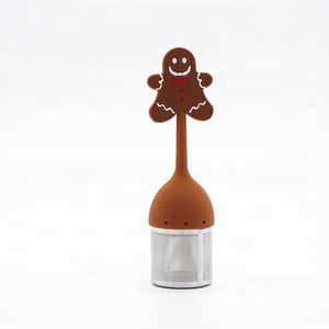 Infusor de té en forma de pan de jengibre de grado alimenticio, colador de silicona de acero inoxidable, filtro, difusor - Product Image 2