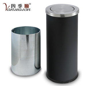 Sảnh Khách Sạn Thường Vụ Thép Không Gỉ Vòng Swing Top Nắp Thùng Rác - Product Image 3