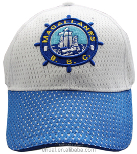 6 panels baseball custom needlepoint woven label bicycle saddle sport Pique mesh cap - Product Image 2
