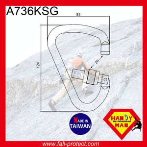 Mousqueton en aluminium de type HMS à verrouillage par vis pour l'escalade en montagne, 25KN - Product Image 2
