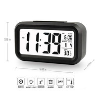 Réveil Numérique Intelligent Enfants Lumière du Jour, Calendrier Température Fonction Rappel Horloge de Bureau Sublimation