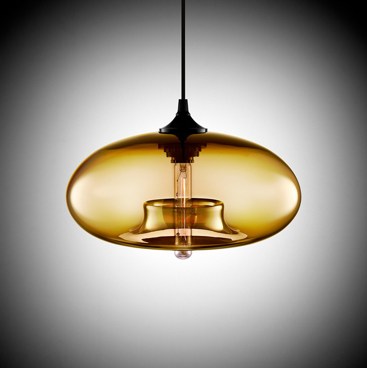 Decorative Industrial Vintage Blown Colored Glass Pendant Ceiling Light Lamp