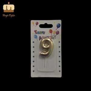Bougies d'or de numéro d'anniversaire de cire de paraffine 100% finement traitées - Product Image 4