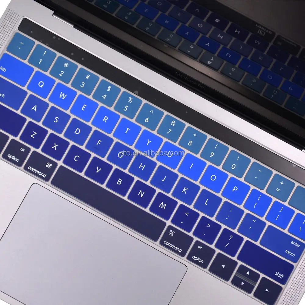 Ombre Blue Silicone keyboard skin, for mac keyboard cover