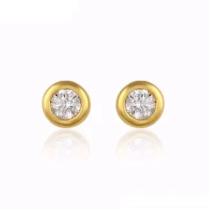 new fashion 24k golden earring designs white stone stud earrings