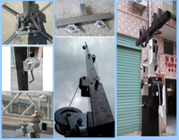 Elevador de torre de truss de servicio pesado de 250 kg con manivela y barra en T
