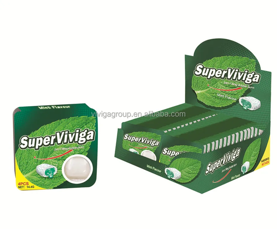 과일 잼 추잉 gum 으로 채우는 Superviviga 거품 껌