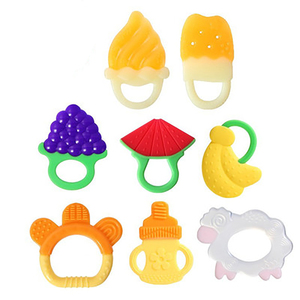 Nouveau <span class=keywords><strong>silicone</strong></span> personnalisé OEM bébé hochets jouets de dentition - Product Image 3