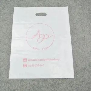 Bolsa de plástico con asa troquelada de LDPE con diseño de logotipo personalizado impreso