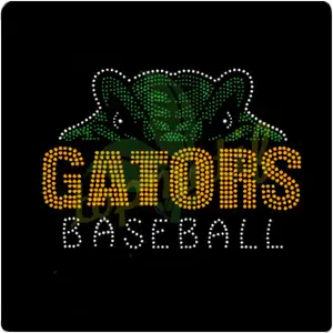 Gators sport di squadra logo motivo hotfix, baseball strass t- shirt applique