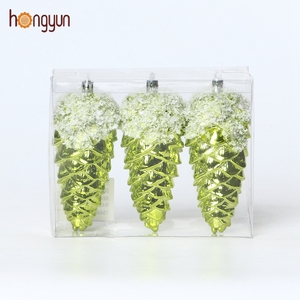 Sıcak satış 3 adet noel festivali asılı süsleme renkli doğal plastik çam kozalakları - Product Image 3