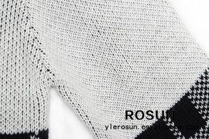 fils teints tissage motif carré <span class=keywords><strong>pull</strong></span> femme - Product Image 6