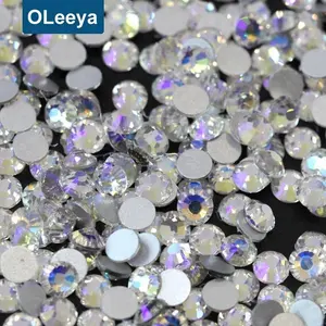 Wholesale newest moonlight color nail art crystal rhinestone SS20 flat back round non hot fix rhinestone for nails