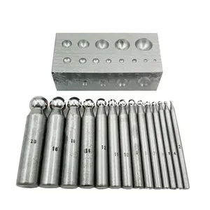 14pcs Jewelry Making Tool Dapping Punches Jewelry Hole Punch