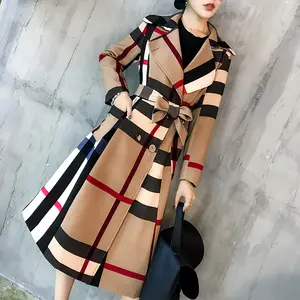 YQ79 Autumn new coat women cultivate one's morality dignified atmosphere grid trench coat suit
