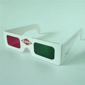 نظارات ورقية ثلاثية الأبعاد بعدسات خضراء أرجواني بتصميم حسب الطلب