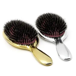 Sliver Gold Professional Detangling Bling Paddle Brush Wild Boar Bristle Massage Ionic Hair Cushion Brush