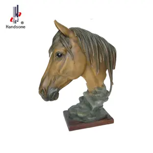 Estatua de cabeza de caballo escultura de recuerdo de Animal de resina de 18,5 pulgadas