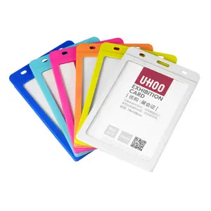 कार्यालय और स्कूल के लिए UHOO 6622 प्लास्टिक पीपी बड़े आकार के मिश्रित रंग आईडी कार्ड धारक
