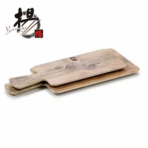 Modische Melamin Rechteckigen Holz Käse Board/Platte mit Griff